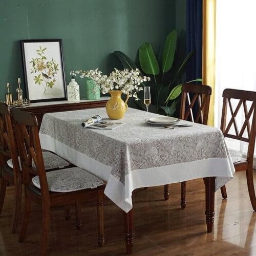 American Retro Idyllic Tablecloth Cotton and Linen Restaurant Design Rectangular Household Table Cloth Room Decor Aesthetic