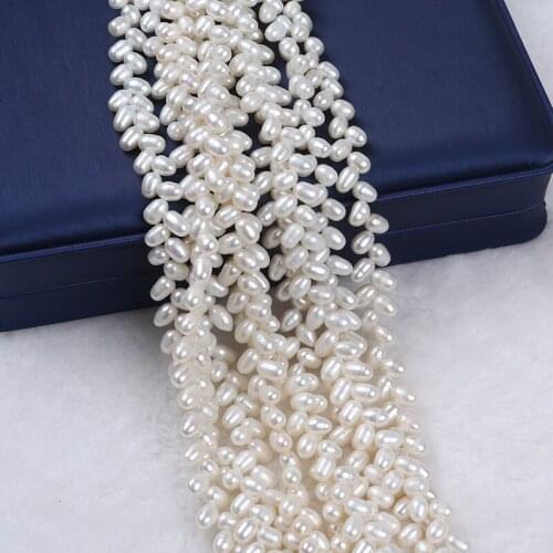 5-6mm Special Top Drilled Rice Pearl Strand Wheat Shape Beads For Nice Necklace And Bracelet
