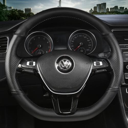 For Volkswagen Golf 7 Magotan Lavida Lamando Polo Tharu Tayron Hand Sewn Car Steering Wheel Cover Set Car Accessories