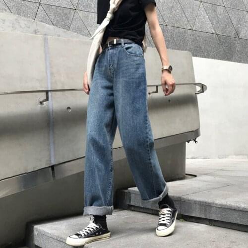Denim Pants Women High Waist Washed Jeans Pocket KALENMONS Bleached Summer Casual Trousers 2020 Baggy Work Jean Women Vintage