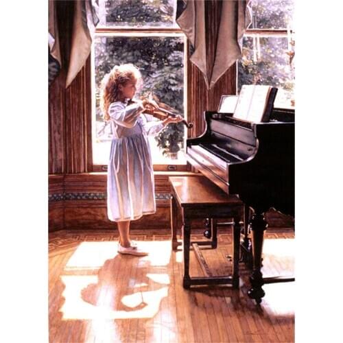 Violin Girl Diamond Embroidery 3d Diy Diamond Painting Kits for Square Full Drill Rhinestone Embroidery Mosaic Needlework A6314R