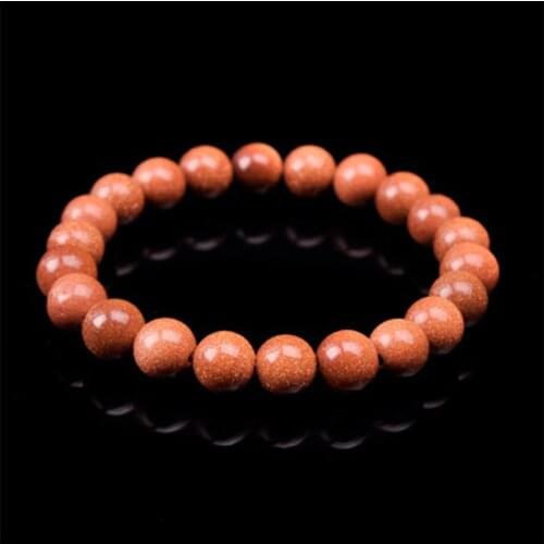 High End Goldstone Beaded Bracelet for Women Trendy Natural Stone Strand Bracelets Aesthetic Gift Korean Jewelry Dropshipping