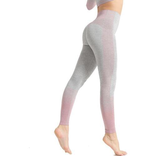 SVOKOR Fitness Leggings Women Gym Seamless Printed High Waist Leggings Workout Push Up Pants Slim Stripe Leggins