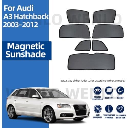 For Audi A3 Hatchback 8P 2003-2012 Magnet Cover Side Window Sunshade Car Sun Protector Visor Windshield Screen Sunshied Curtain
