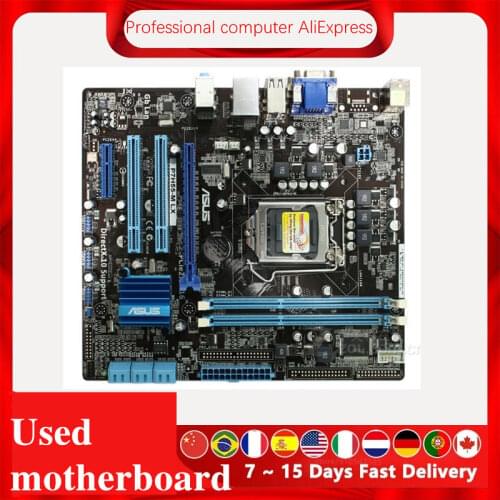 For ASUS P7H55-M LX Motherboard LGA 1156 DDR3 8GB For Intel H55 P7H55 Desktop Mainboard SATA II PCI-E X16 Used