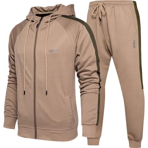 Men Casual Tracksuit Sportswear Jacket+Pants Streetwear 2 Piece Set Autumn Sporting Suit Coat SportSets Eur Size S-2XL;GA718