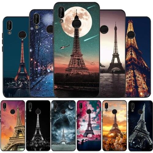 Love London Paris Eiffel tower France Black Soft Phone Case For Huawei 40 30 20 10 9 Lite Pro P smart 2019 Y6 Y6 Prime2019 Y9