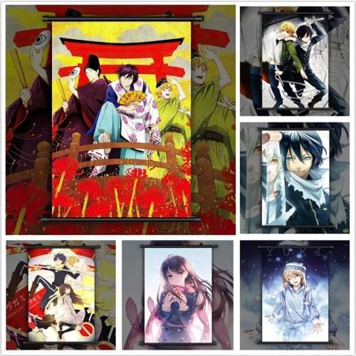 Canvas Print Plastic Noragami Yato Yukine Iki Hiyori Wall Art Modern Home Decor Anime Hang Painting Scroll Picture Living Room
