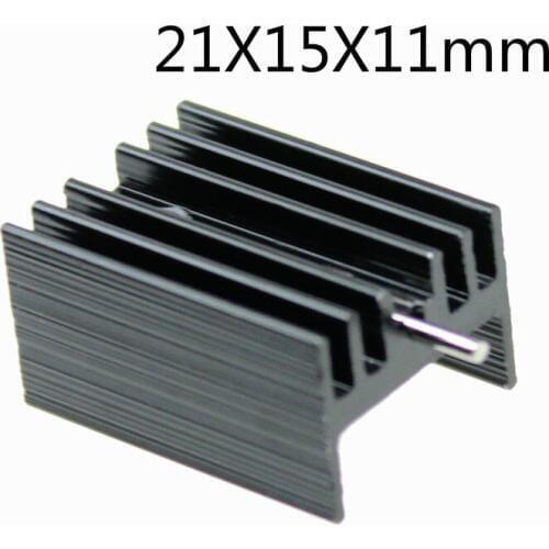 200pcs To 220 IC Black Newest Metallic Heatsink 21x15x11mm Triode Transistors Aluminum Heatsink