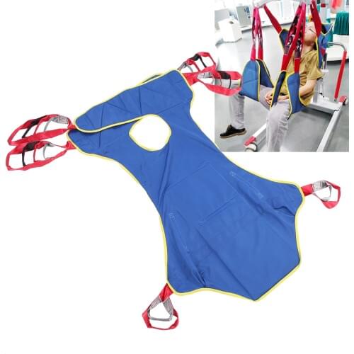 123 x 69cm Professional Patient Lift Sling Adjustable Rehabilitation Belt 6 Lanyards Help Lift Move Position 230kg Maximum Load
