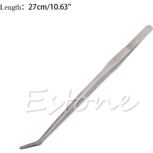 Aquarium Live Tank Curve Plant Long Tongs Stainless Steel Tweezers 27/38/48cm Retailsale