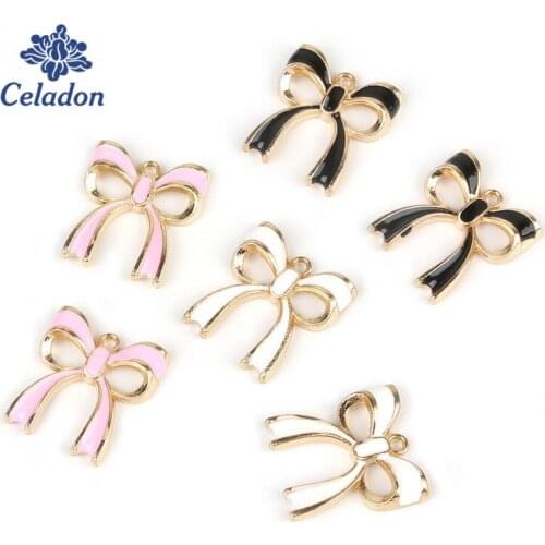 9-12pcs 17x20mm Alloy Metal Bow Tie Charms Pendant for Jewelry Making Fit DIY Handmade Earring Necklace