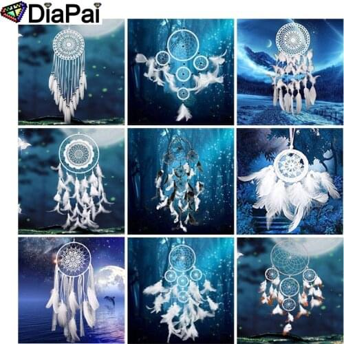 DIAPAI Full Square/Round Drill 5D DIY Diamond Painting "Feather wind chime" 3D Embroidery Cross Stitch 5D Decor Gift