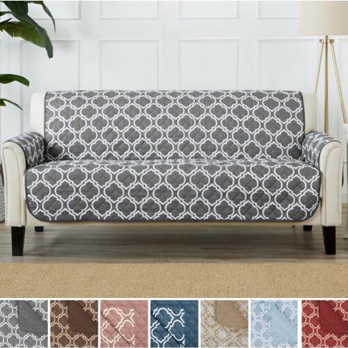 Luxury Waterproof Slipcovers 1/2/3 Seat Pet Solid Sofa Couch Protective Cover Removable Anti-slip Furniture Protector Washable