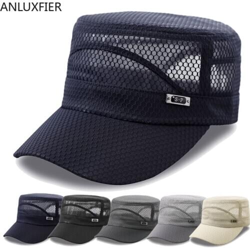 Outdoor Fishing Sun Hat Spring Summer Men Sport Running Mesh Sun Protection Cap Women Travel Climbing Sunshade Casual Hats H7325