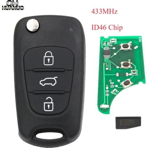 Folding Flip Remote Key Full Complete Key 433mhz ID46 Chip Smart Car Key for Kia Rio Seed SeedPro Picanto Sportage Uncut Blade