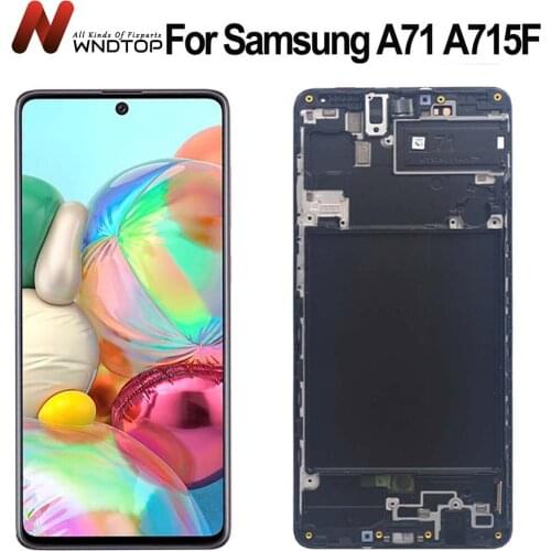 Super AMOLED For Samsung galaxy A71 A715 LCD display Touch Screen Digitizer Assembly with frame a715f screen replacement parts