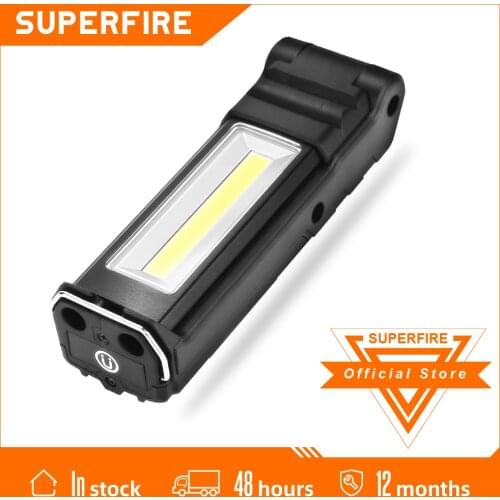 Supfire G15/S LED flashlight + COB Work Light With Magnetic USB Rechargeable Built-in Battery Set Multi Function Folding Torch