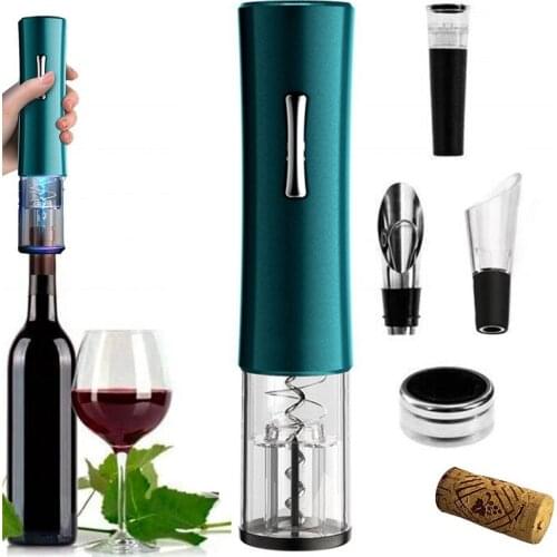 Smart Electric Wine Opener Corkscrew Cordless Automatic Corkscrew Wine Bottle Openers Dry Battery Kitchen Tool Red