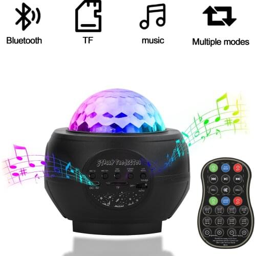 USB LED Night Light Starry Water wave LED Projector Light Bluetooth Projector Sound-Activated Blueteeth holiday lighting Decor