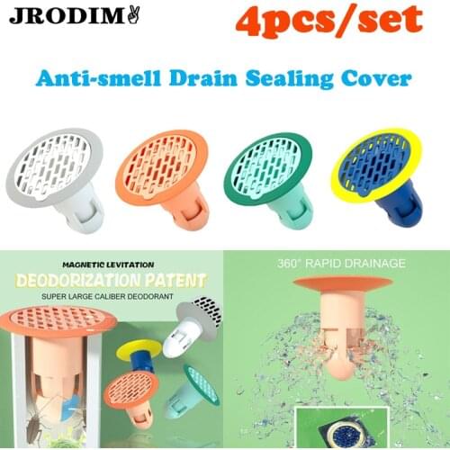 Hair Stoppers Floor Drain Filter Bathroom Sink Smell Removal Sealing Silicone Cover Deodorant Core Insect Prevent Anti-clogging