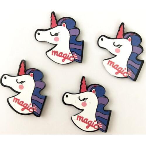 10PCS Lovely Colorful Magic Unicorn Flat back Acrylic sheet Miniature pattern applique DIY Wedding scrapbook Home Decor