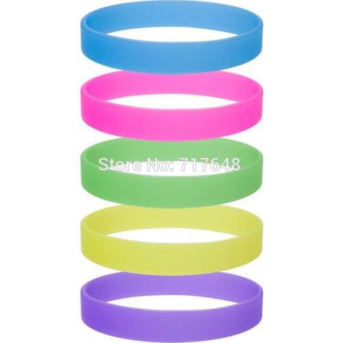 100pcs Blank Simple Glow in the dark wristband silicone bracelets free shipping by epacket A