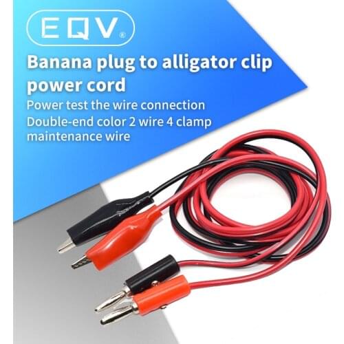 4MM Dual Alligator Clip to Banana Connector Oscilloscope Test Probe Cable 1M 3FT Red Black