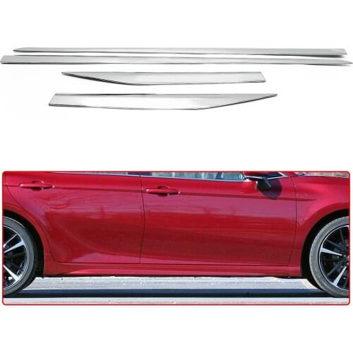 4 Pieces ABS Chrome Side Door Body Protector Molding Sticker Cover Exterior Trim For Toyota Camry 2018-2020 Car Accessories
