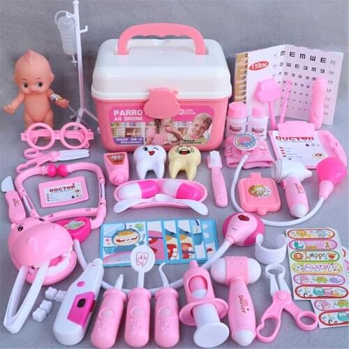 900C 44 Pcs/Set Girls Role Play Doctor Game Medicine Simulation Dentist Treating Teeth Pretend Play Toy For Toddler Baby Kids 4