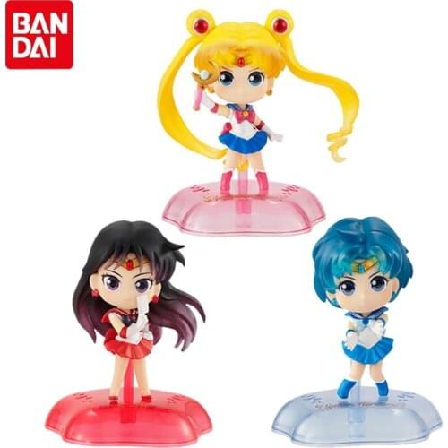 Bandai Gashapon Sailor Moon TWINKLE STATUE01 Anime Shiny Mini Collectible Doll Mizuno Ami Hino Rei Action Figure Model Toys