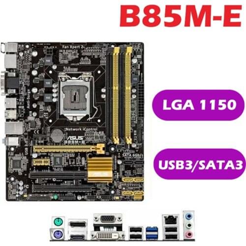 FCLGA1150 Up To Core I7 Motherboard B85M-E Desktop Motherboard MATX Socket For Intel B85 32GB Desktop Mainboard USB 3.0 Used