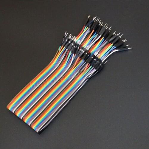 Hellotronics Premium Connected 12'' M/M 40-pack Male/Male Dupont Ribbon Cables Breadboard Jumper Wires For Arduino
