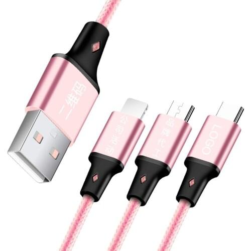 1.2M 3 IN 1 Type C 8Pin Micro USB Cable For iPhone 8 X 7 6 6S Plus iOS 10 9 8 Samsung Nokia USB Fast Charging Cables Cord