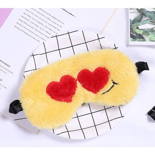 Creative Yellow Heart Plush Cartoon Cute Eye Mask Sleeping Mask Eyepatch Eye Cover Eyeshade For Rest Eyepatch Night Mask