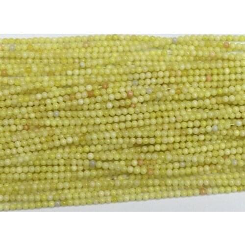 Fashion natural Lemon stone chalcedony jades 2mm 3mm new hot sale round loose beads diy Jewelry making 15inch B416
