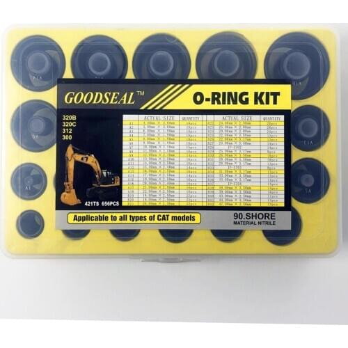 NBR90 O-RING KIT FOR CAT CATERPILLAT EXCAVATOR RUBBER SEALS ORINGS 656pcs CAT O RING ASSORTMENT KITS