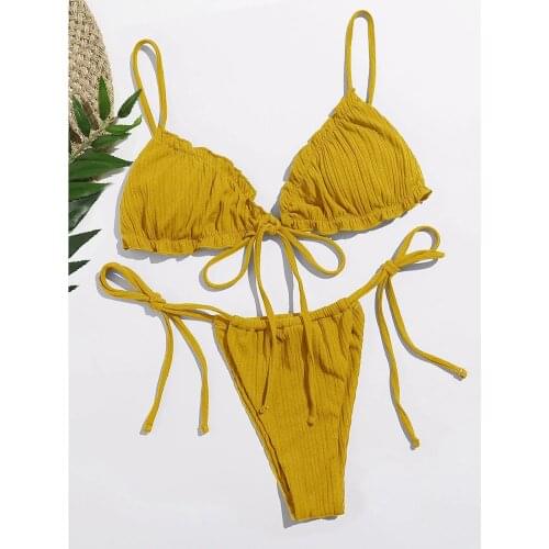 2021 New Sexy Bikini Mujer Sexy Swimwear Women High Waist Two Pieces Swimsuit Brazilian Bra Swimsuit Bathing Suits Beach Wear