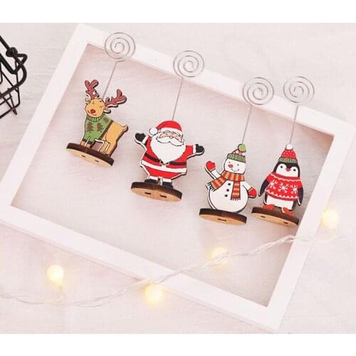 2021 New Year Christmas Cartoon Note Holder/photo/business Card Xmas Gifts Christmas Decorations for Home Ornaments Noel Navidad