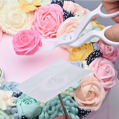 Flower Scissors Nail Kitchen Baking Pastry Tool Rose Decor Lifter Fondant Cake Decorating Tray Cream Transfer Tools Scissor Clip
