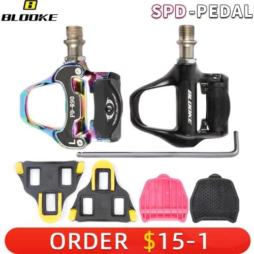 BLOOKE Roadbike SPD SL Pedal Sepatu Cleat Self Locking Clip Colorful Anti-Slip Clipless For Wellgo Road Bike Racing Riding Parts