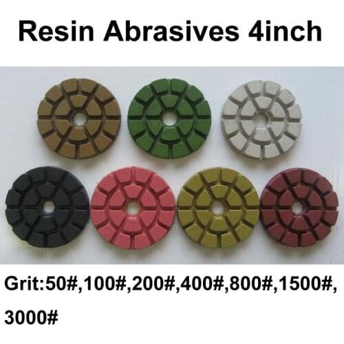 Resin Abrasive Pad 4 inch (100 mm) AA Grade Floor Polishing Pads for Granite Concrete Stone Grinder Sanding Disc 7 Pcs/lot