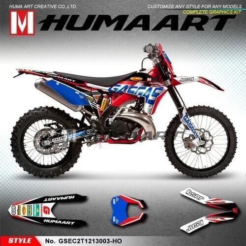 HUMAART Off-road Stickers Full Wrap Graphics Kit for Gas Gas EC 125 200 250 300 E Racing Guillaume REPLICA 2T 2012 2013, Blue