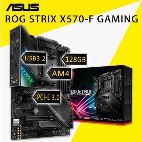 Socket AM4 Asus ROG STRIX X570-F GAMING Motherboard DDR4 128GB PCI-E 4.0 Display Port Desktop AMD X570 Gaming Placa-mãe AM4 New