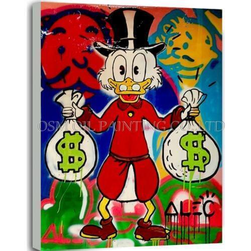 Artist Handmade High Quality Funny Cartoon Duck Oil Painting for Wall Decoration Modern Wall Art Oil Painting for Living Room