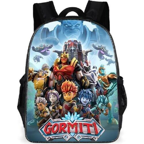 16 inch Fashion Gormiti Boys Backpack New Games Schoolbag Childrens Bag Kids Kindergarten Toddler Mochila Escolar