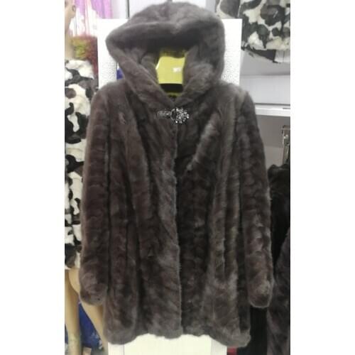 2018 fashion women natural real pieces of mink fur coat outerwear