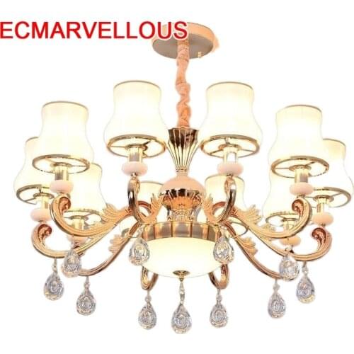 De Techo Moderna Candiles Colgante Modernos Crystal Hanging Lamp Suspension Luminaire Lampen Modern Deco Maison Pendant Light