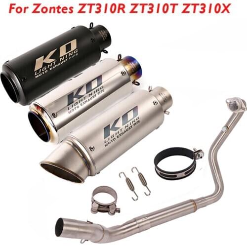 For Zontes ZT310R ZT310T ZT310X Motorcycle Exhaust System Muffler Pipe Header Connector Link Tube Escape Slip on