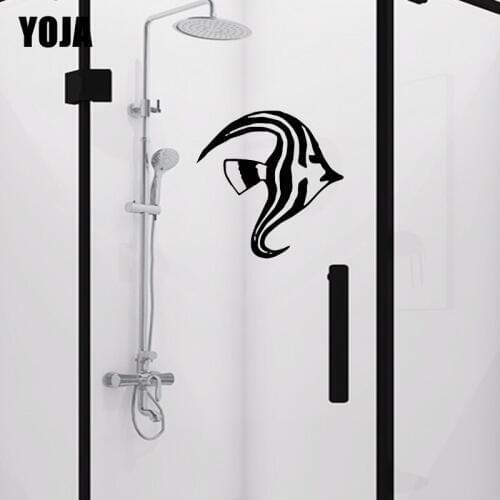 YOJA 24x23.6CM Striped Ocean Fish Bathroom Decor Decor Home Accessories Wall Stickers G2-0418